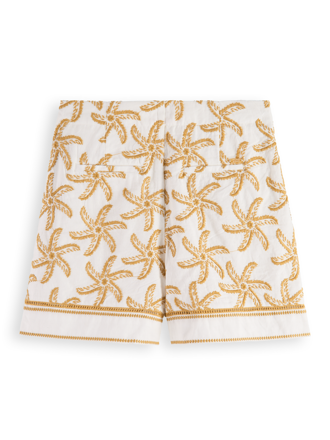 

Starfish embroidered high-rise linen short, Starfish embroidery