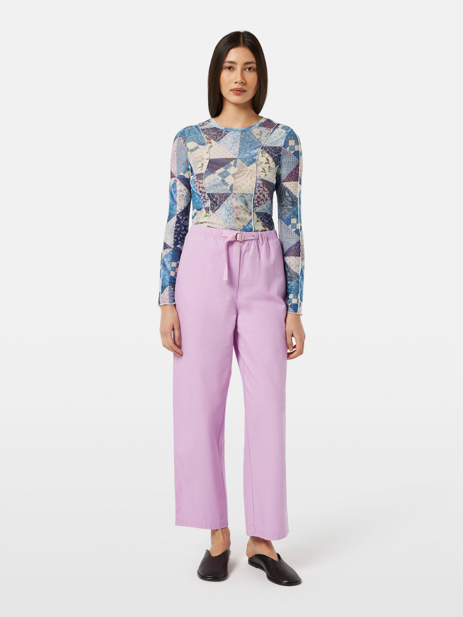 Ezra high-rise wide-leg belted pant