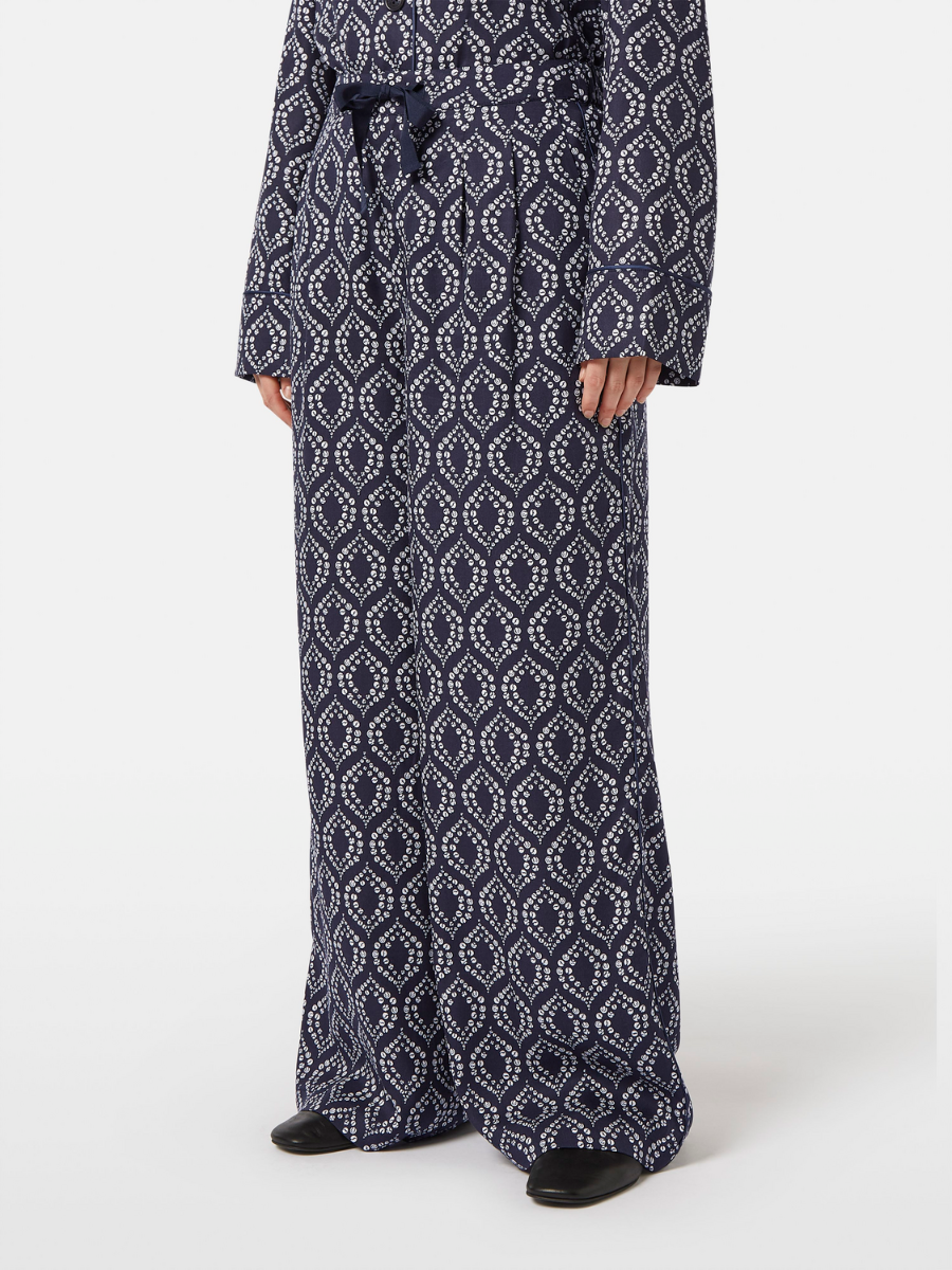 Eleni high rise wide leg printed pyjama pant