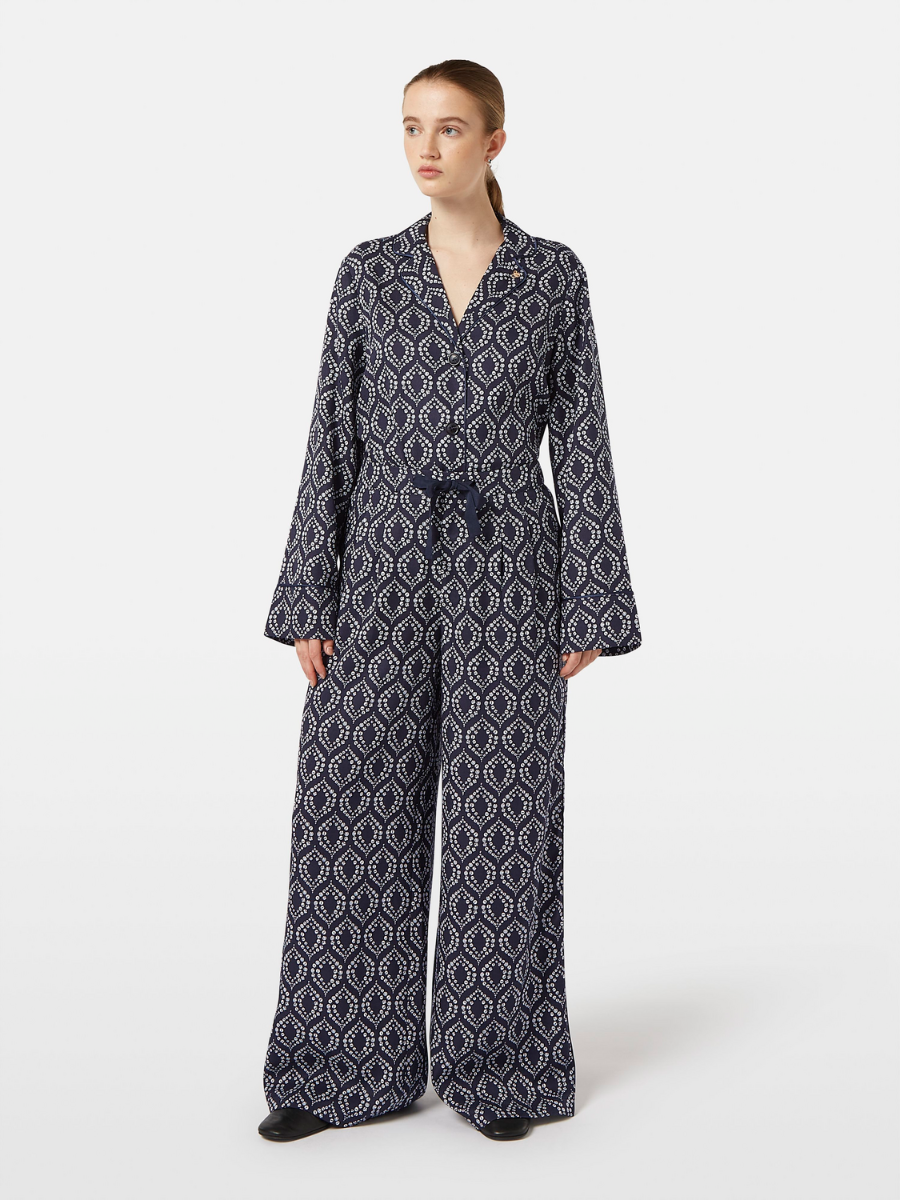 Eleni high rise wide leg printed pyjama pant