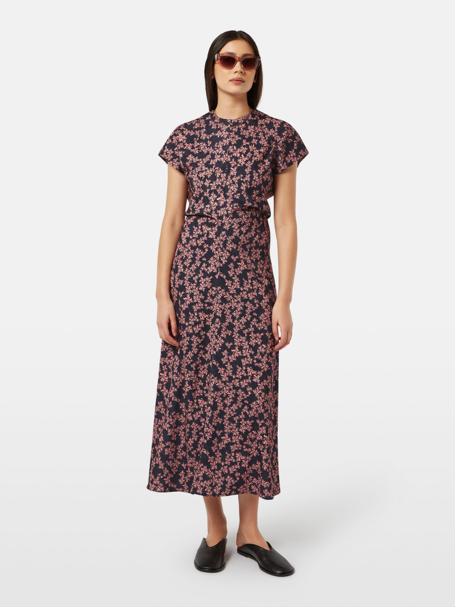 Midi Satin Jacquard Dress