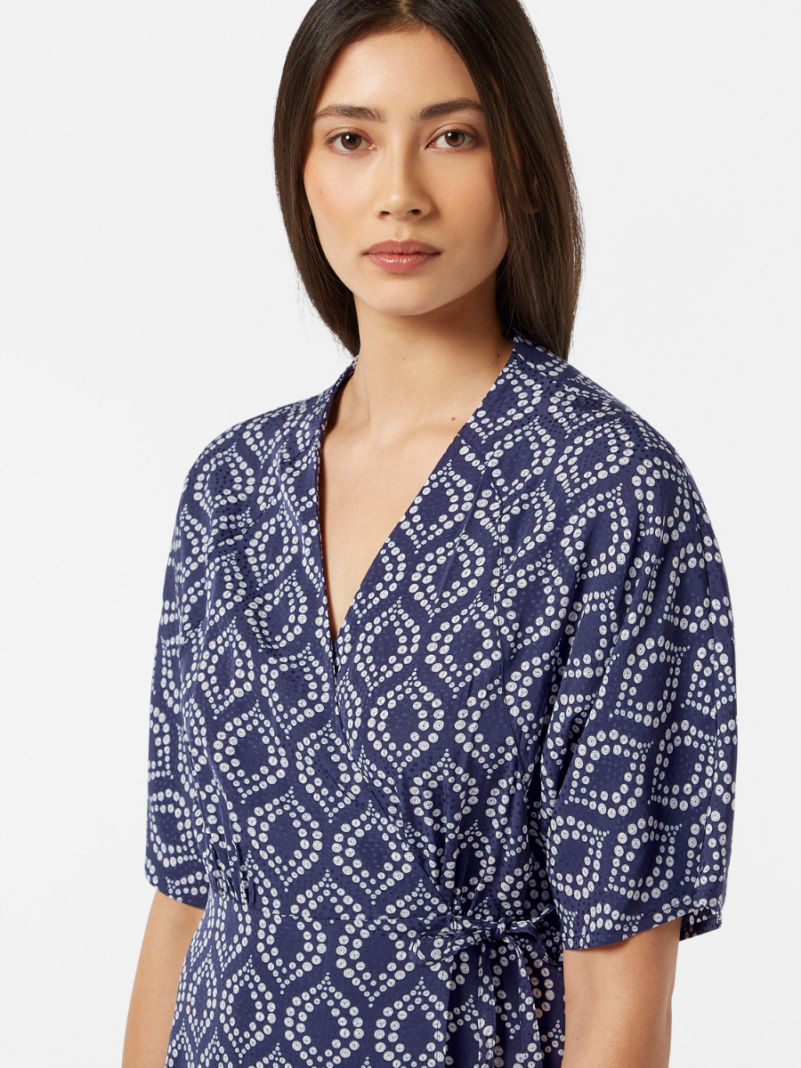 Midi Wrap Dress in Viscose jacquard