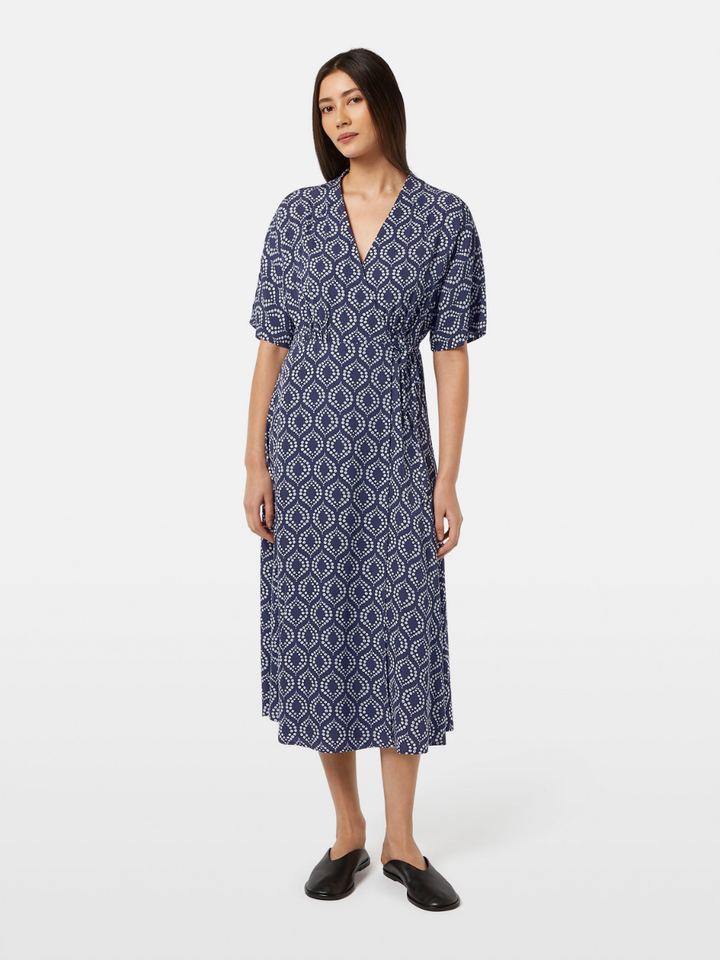 Midi Wrap Dress in Viscose jacquard