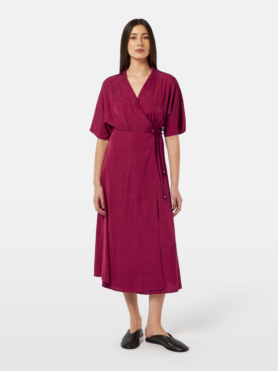 Midi Wrap Dress in Viscose jacquard