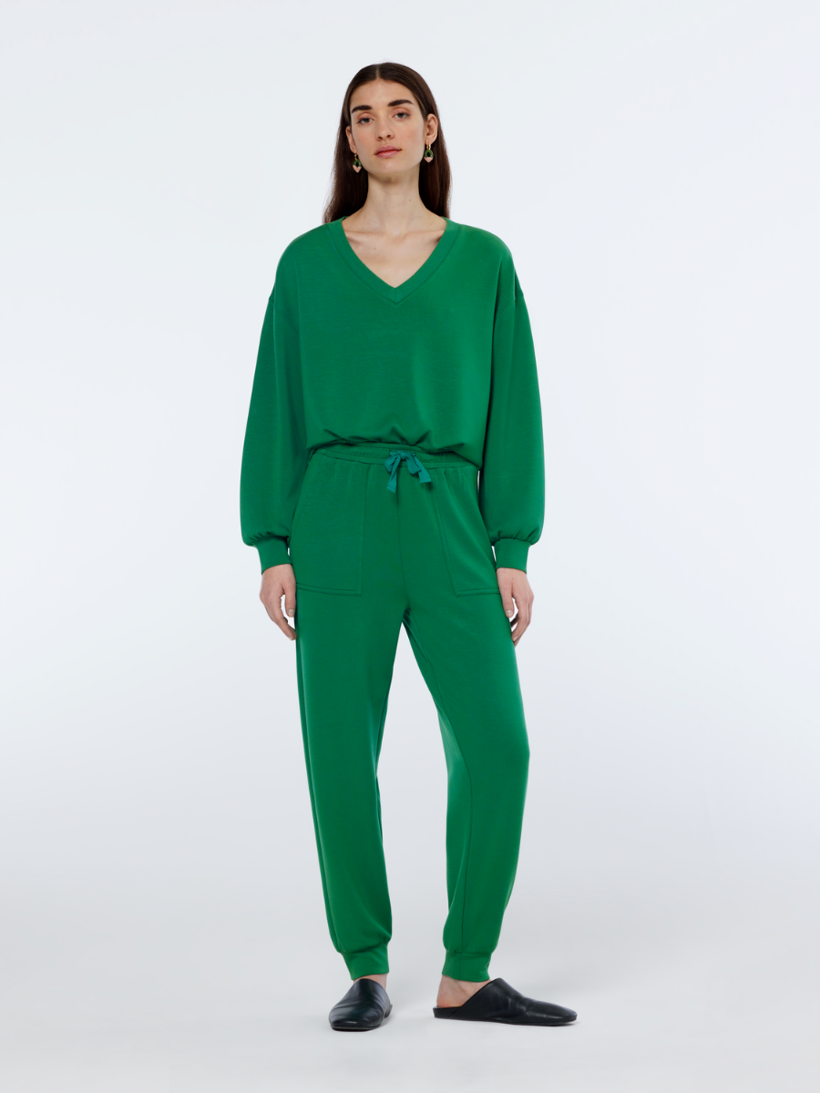 V-neck modal sweatshirt