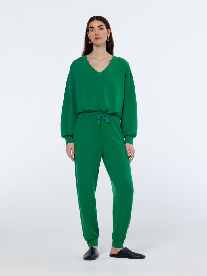 V-neck modal sweatshirt