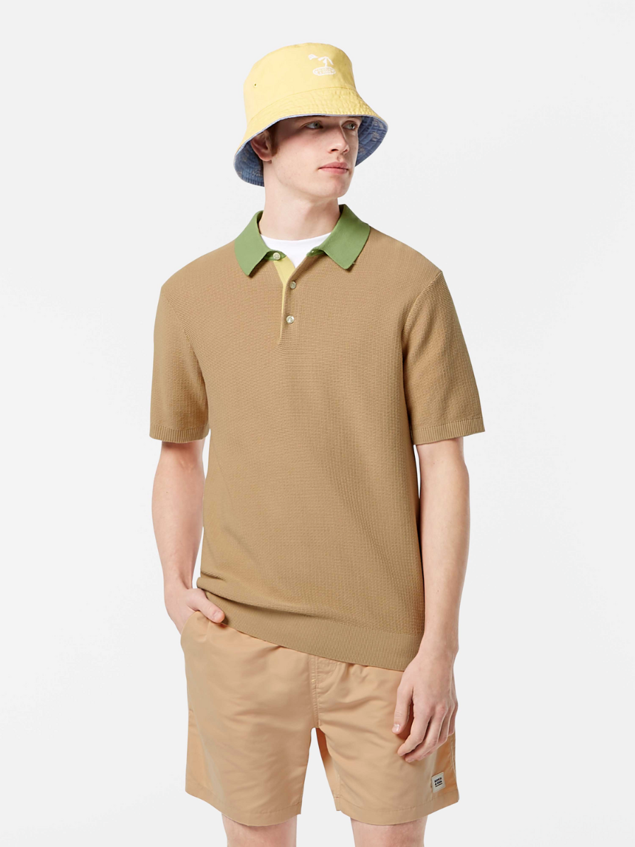 Structured knitted polo