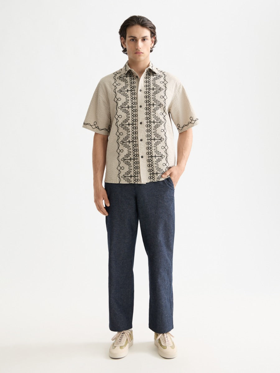 Embroidered Short Sleeve Shirt