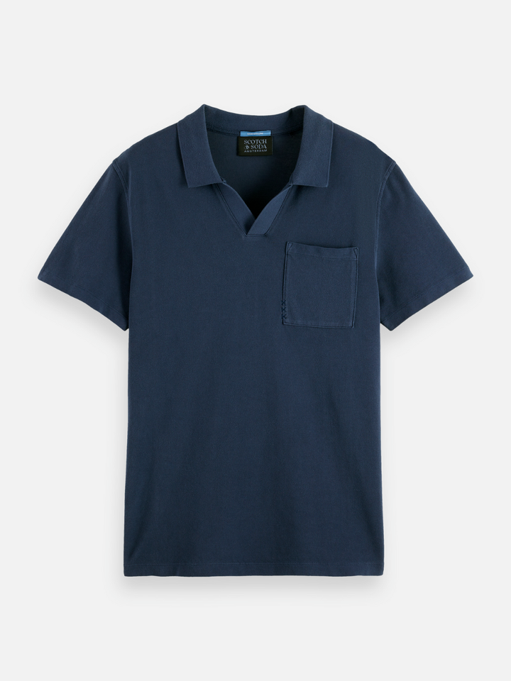 Garment-Dyed Pique Relaxed Fit Pocket Polo