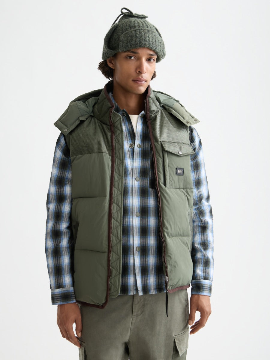 Hooded puffer vest