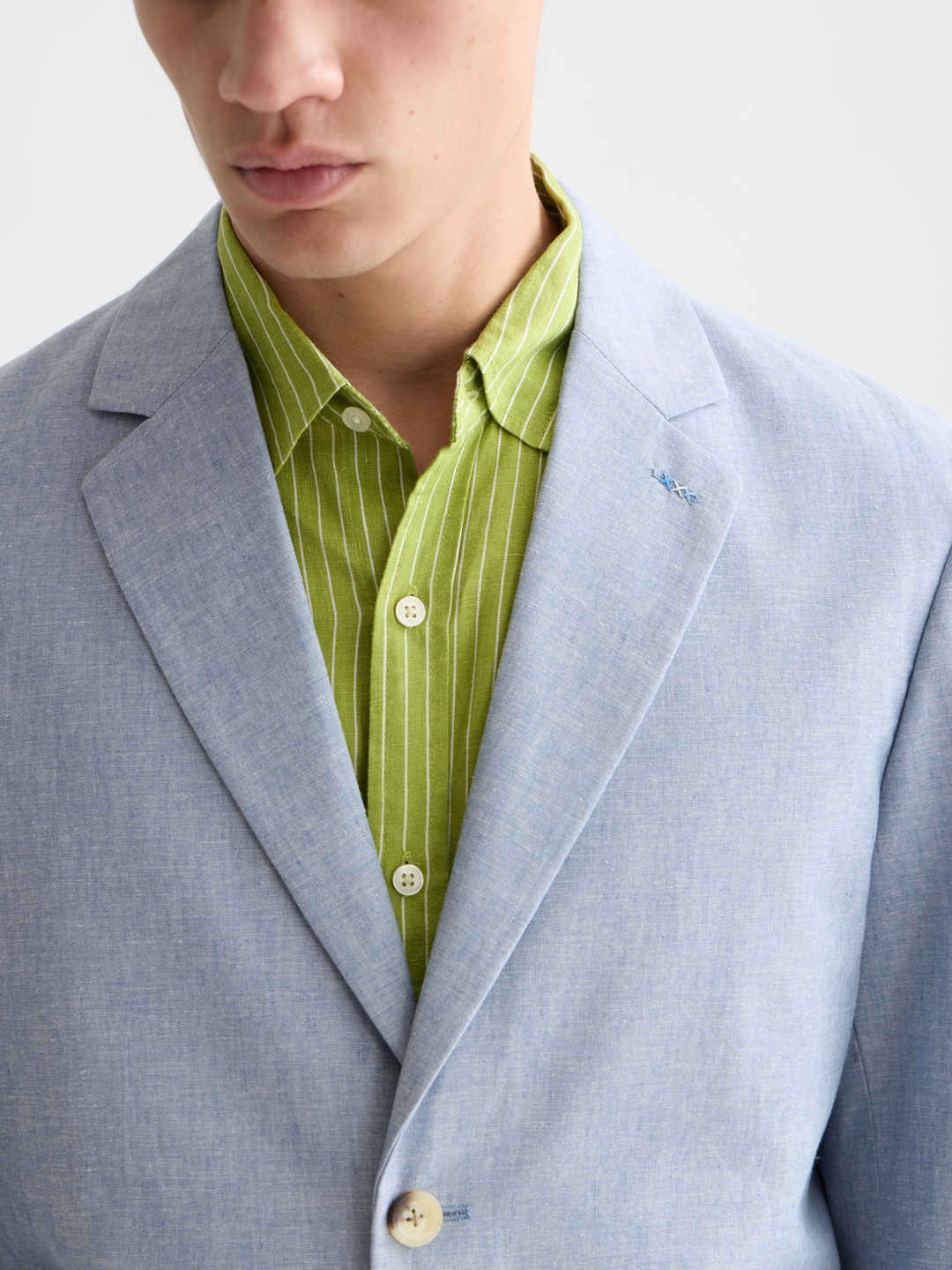 Unconstructed linenblend relaxedfit blazer