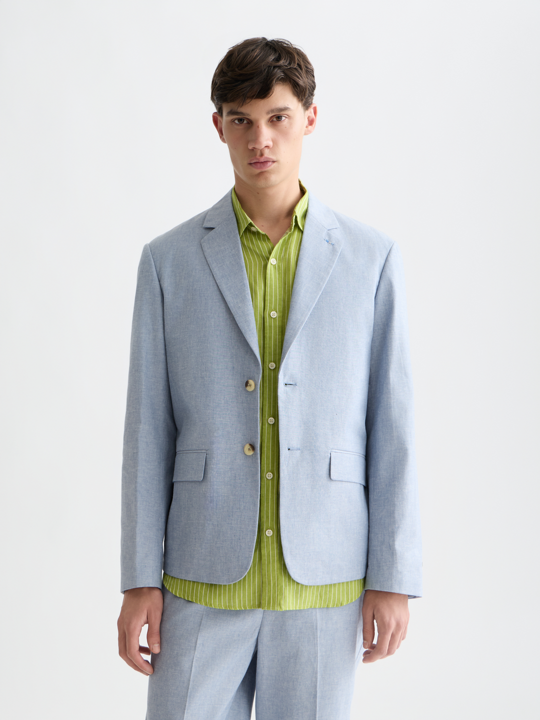 Unconstructed linenblend relaxedfit blazer