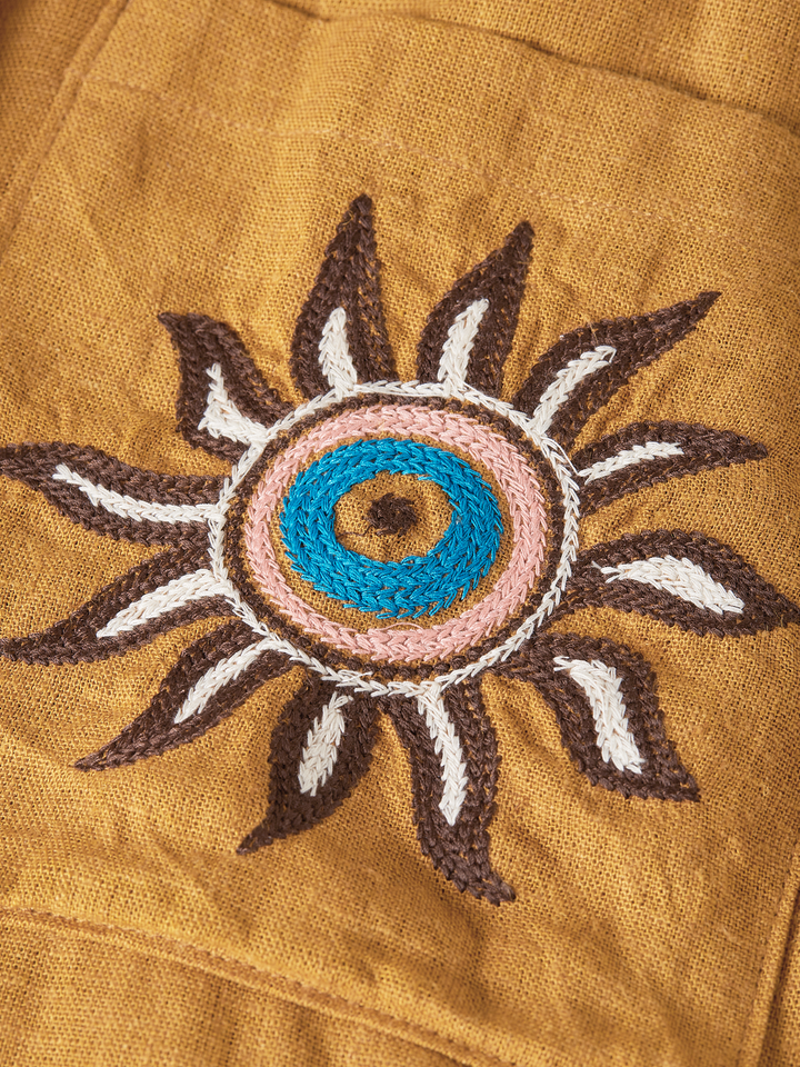 Embroidered Wide Bermuda Shorts