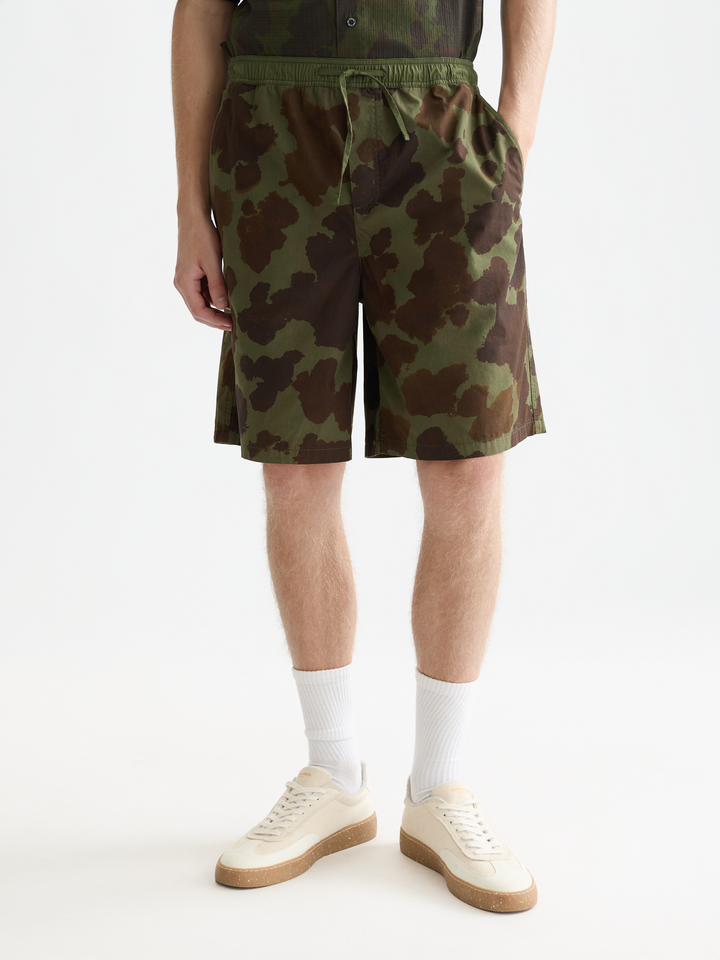 Printed Poplin Loose Bermuda Shorts