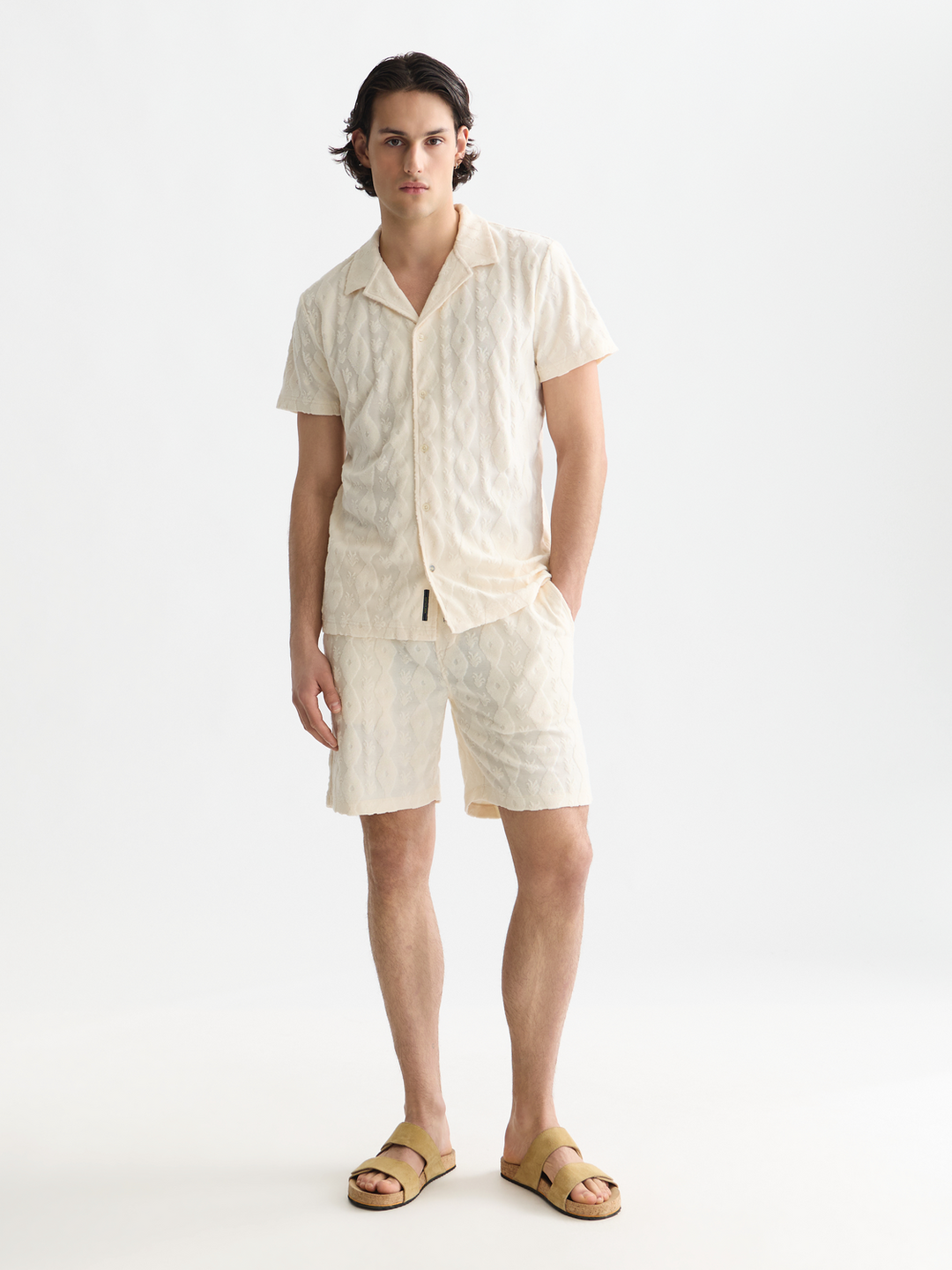 Fave Terry Jacquard Relaxed Bermuda Shorts