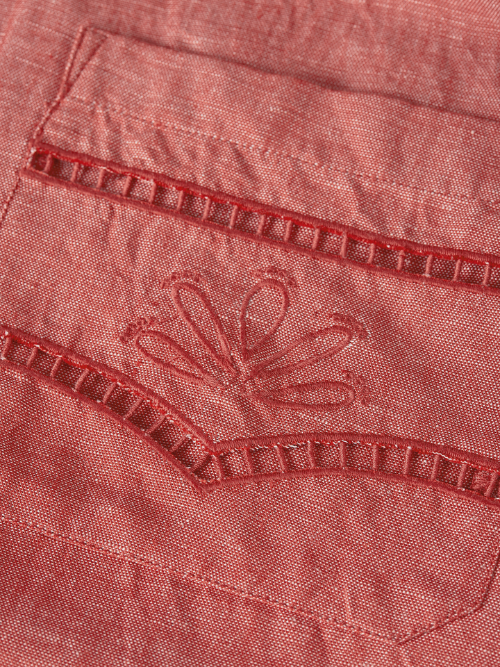 Embroidered Linen-Blend Wide Bermuda Shorts