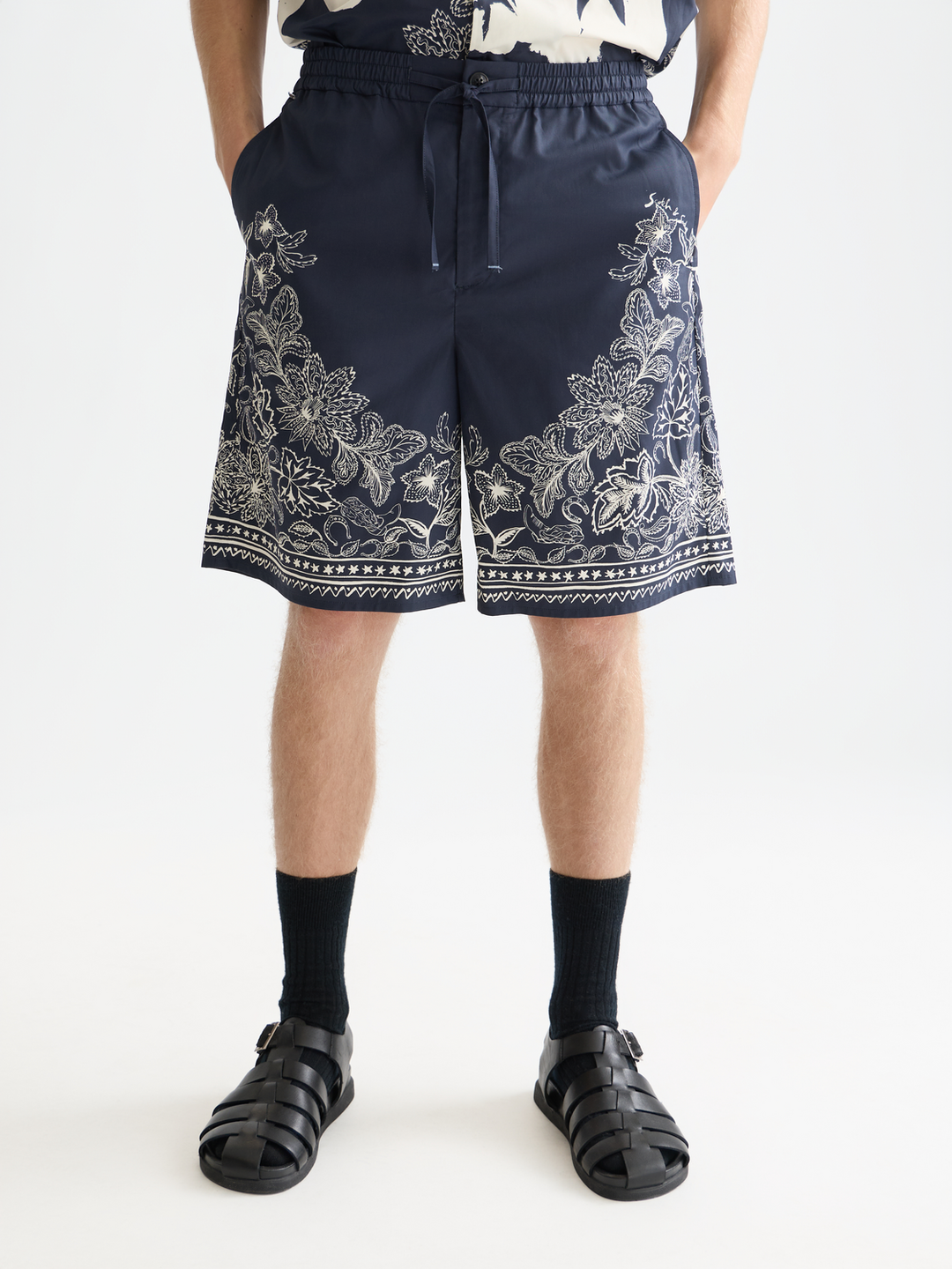 Printed Wide Bermuda Shorts