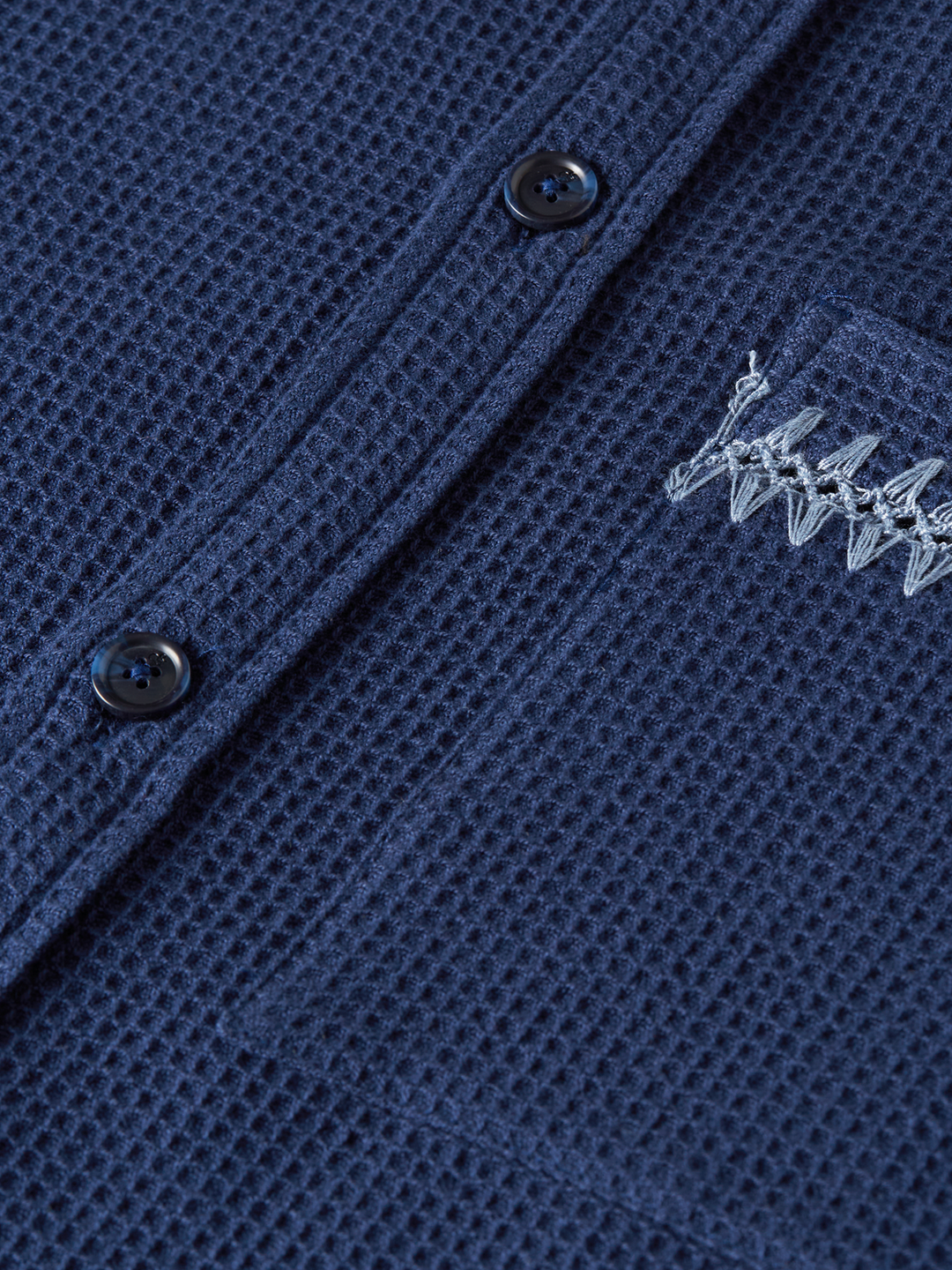 Waffle Structure Relaxed Shirt