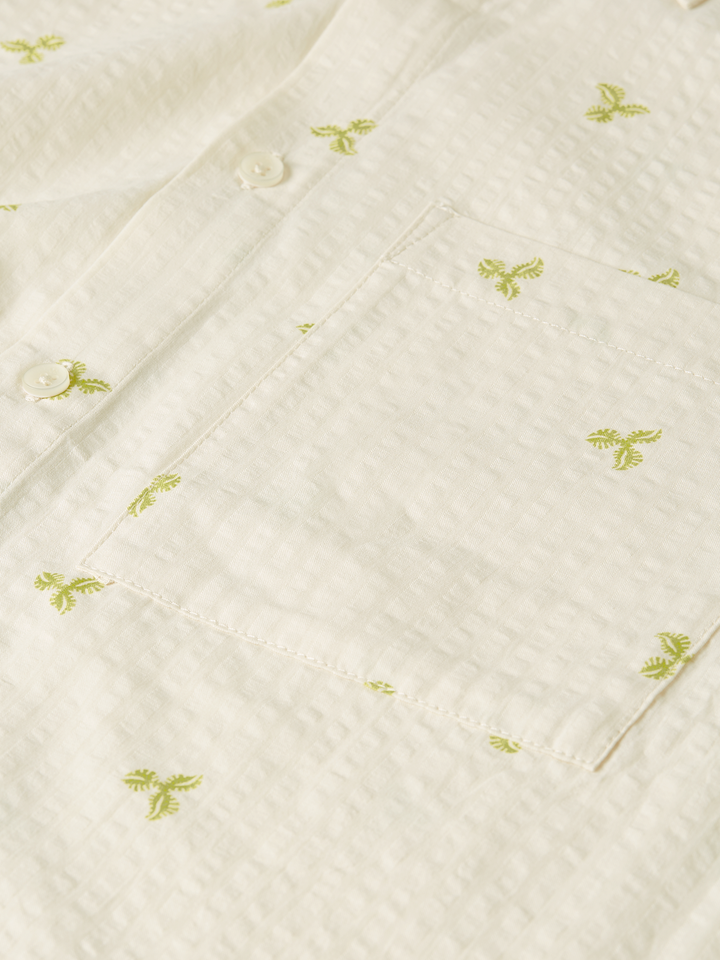 Printed Seersucker Relaxed Shirt