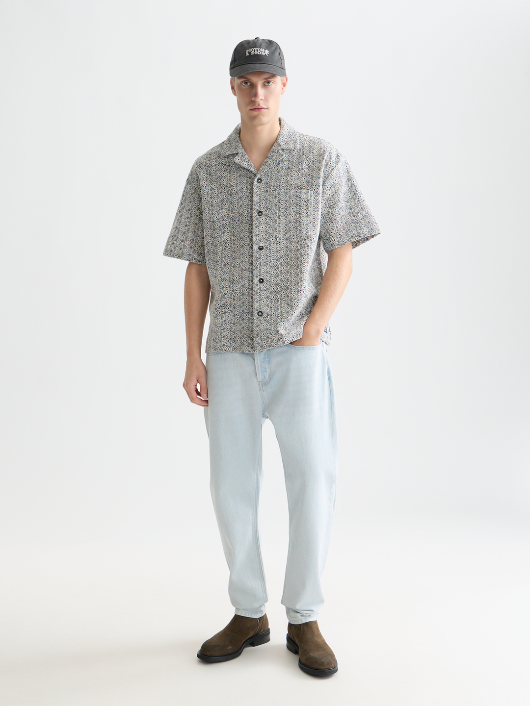 Embroidered Relaxed Short Sleeve Shirt