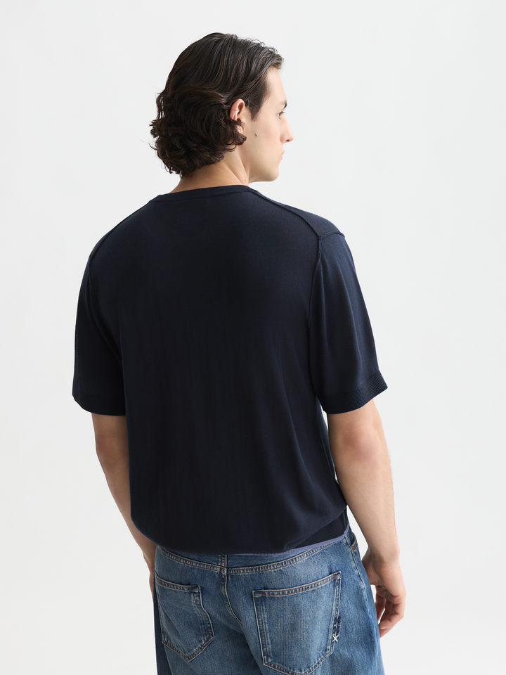 Knitted relaxed-fit T-shirt