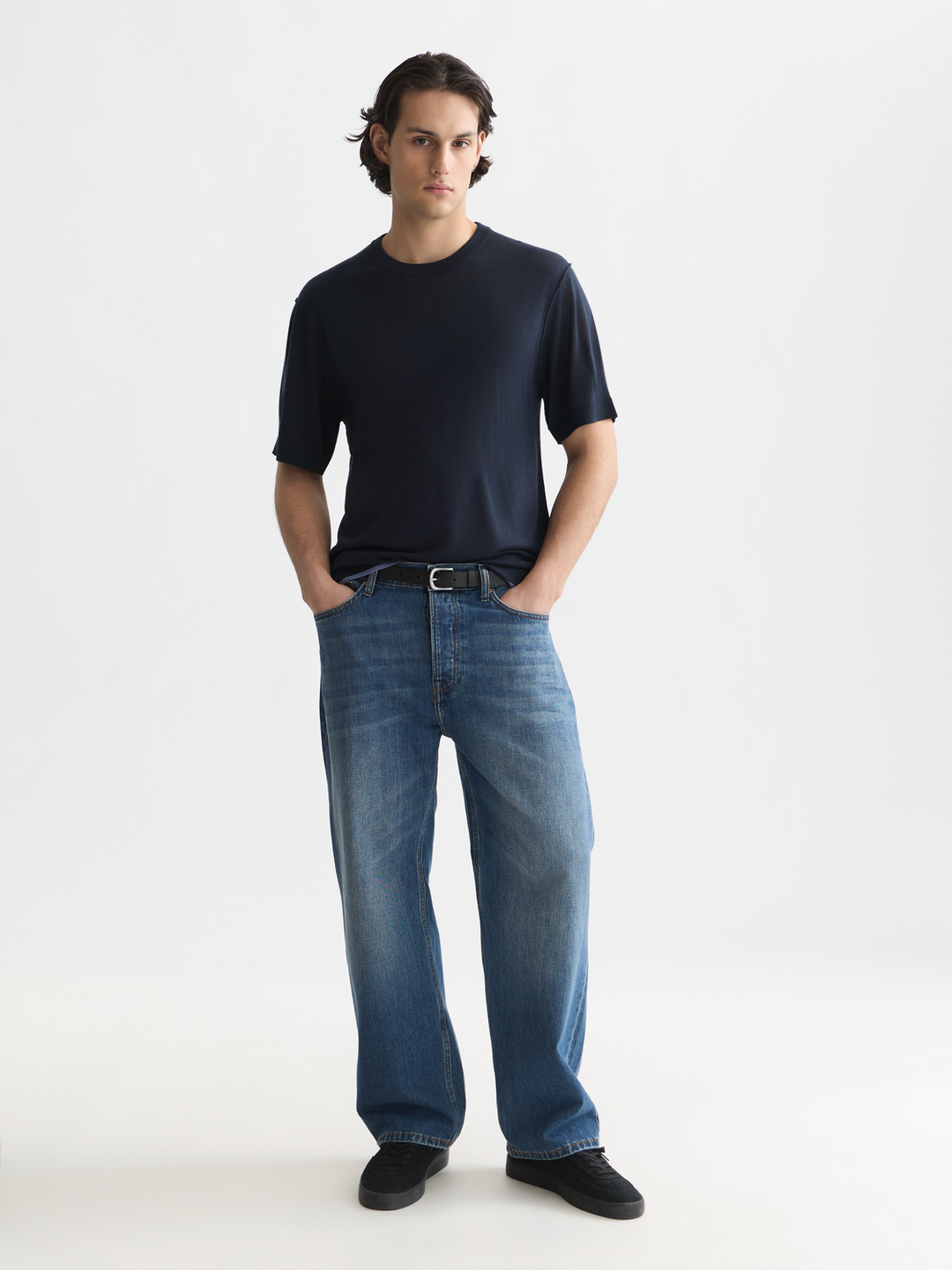 Knitted relaxed-fit T-shirt