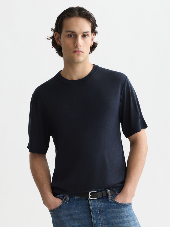 Knitted relaxed-fit T-shirt