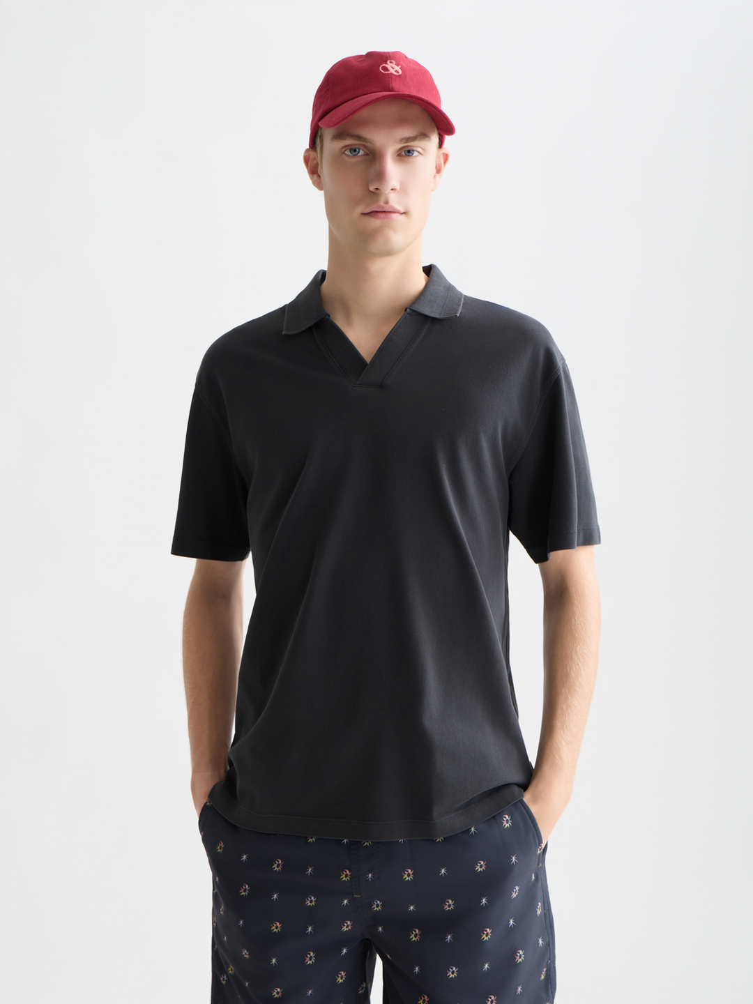 3 Crosses Pique Relaxed Garment-Dyed Polo