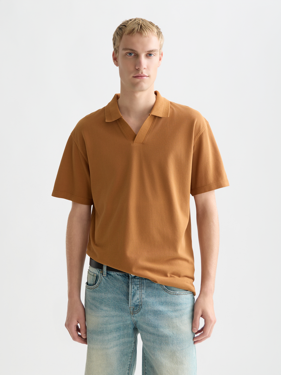 3 Crosses Pique Relaxed Garment-Dyed Polo