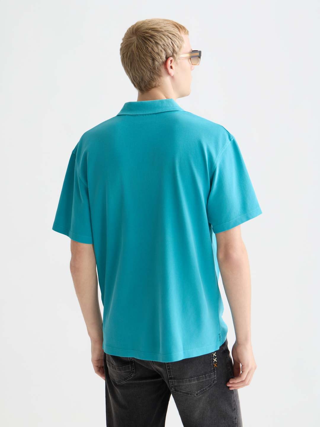 3 Crosses Pique Relaxed Garment-Dyed Polo