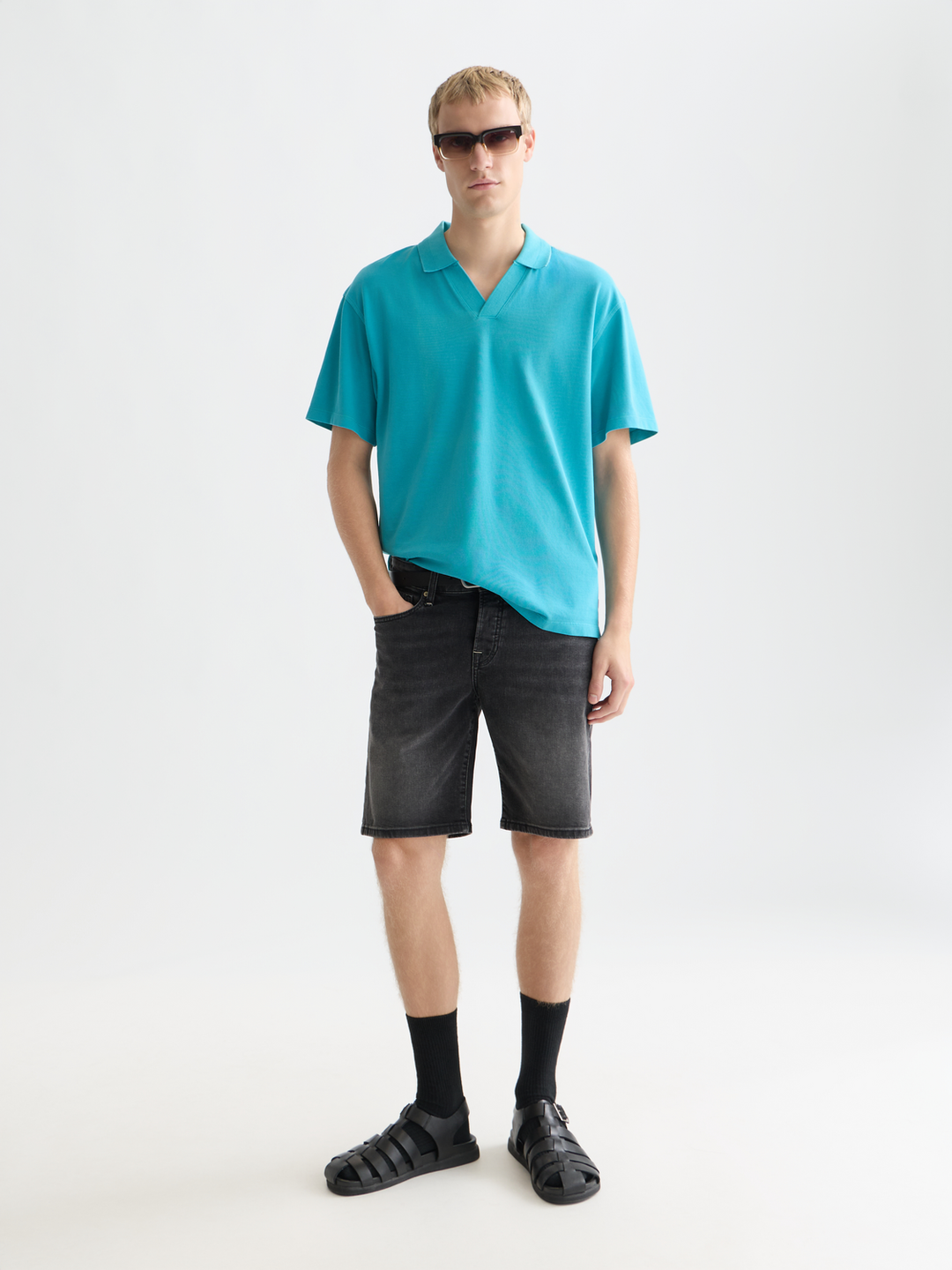 3 Crosses Pique Relaxed Garment-Dyed Polo