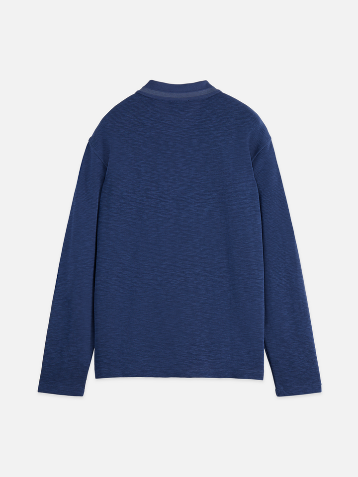 Structured Relaxed Long-Sleeved Polo