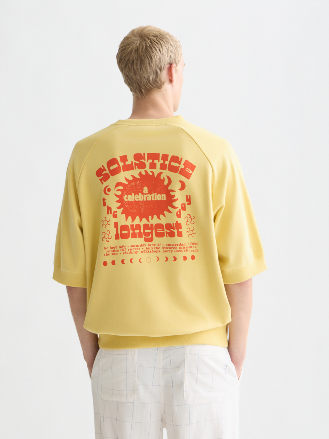 Artwork Loose Short Sleeve Sweatshirt