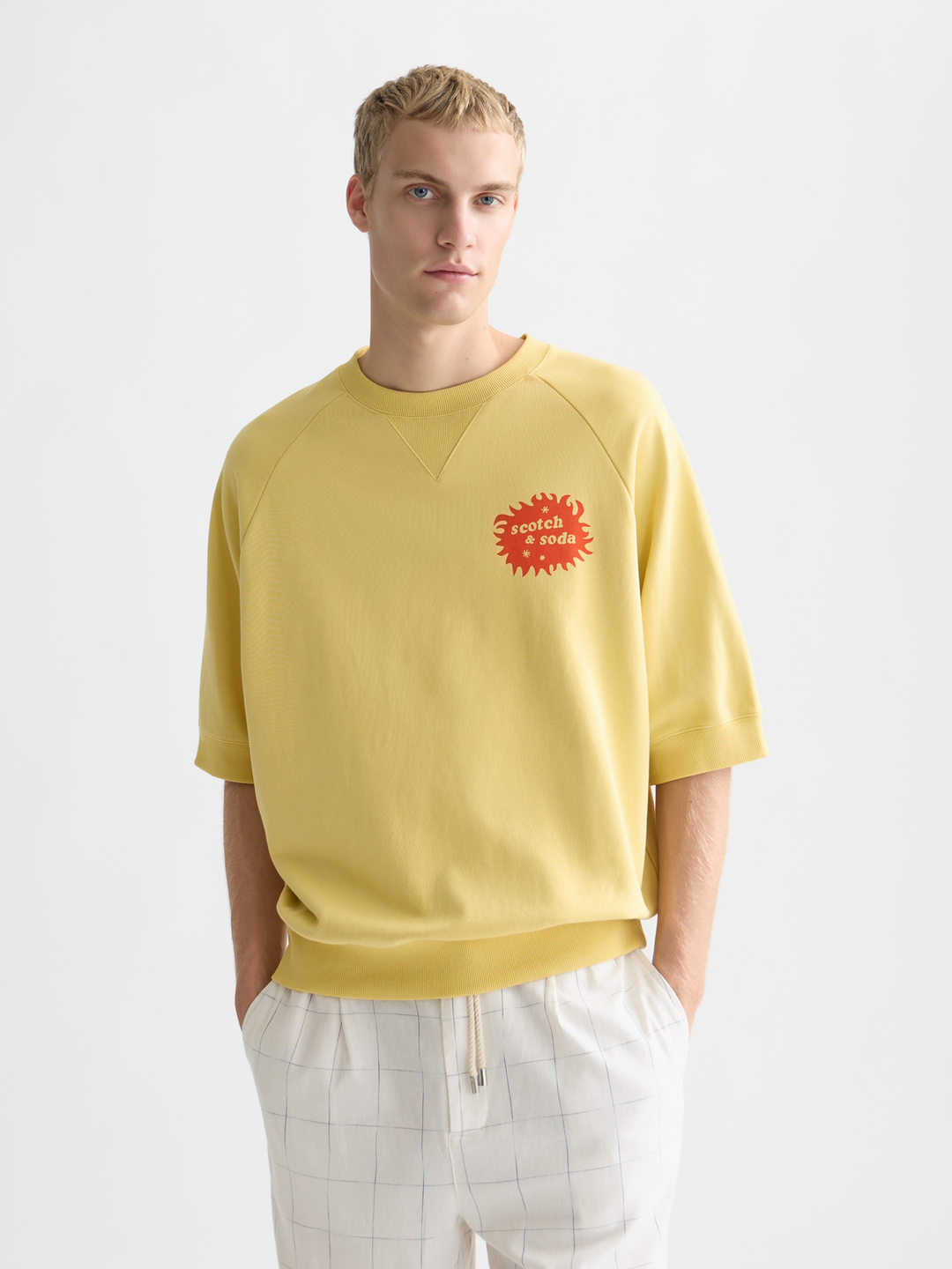 Artwork Loose Short Sleeve Sweatshirt