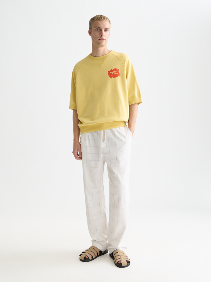 Artwork Loose Short Sleeve Sweatshirt