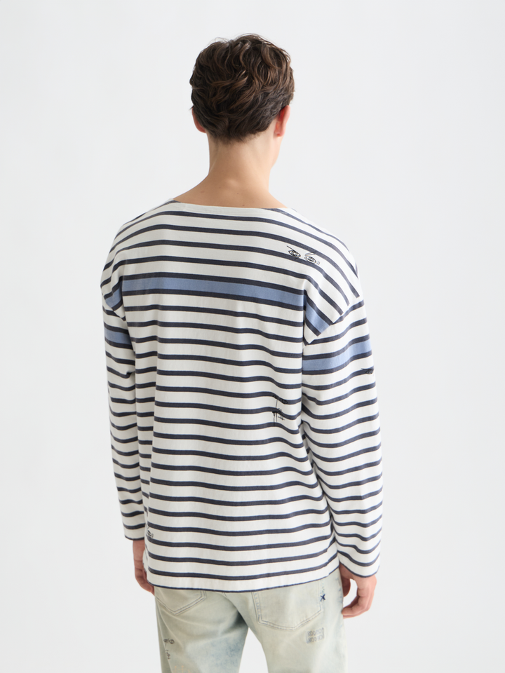 Scotch &amp; Soda X Basquiat Breton Striped Long Sleeve T-Shirt