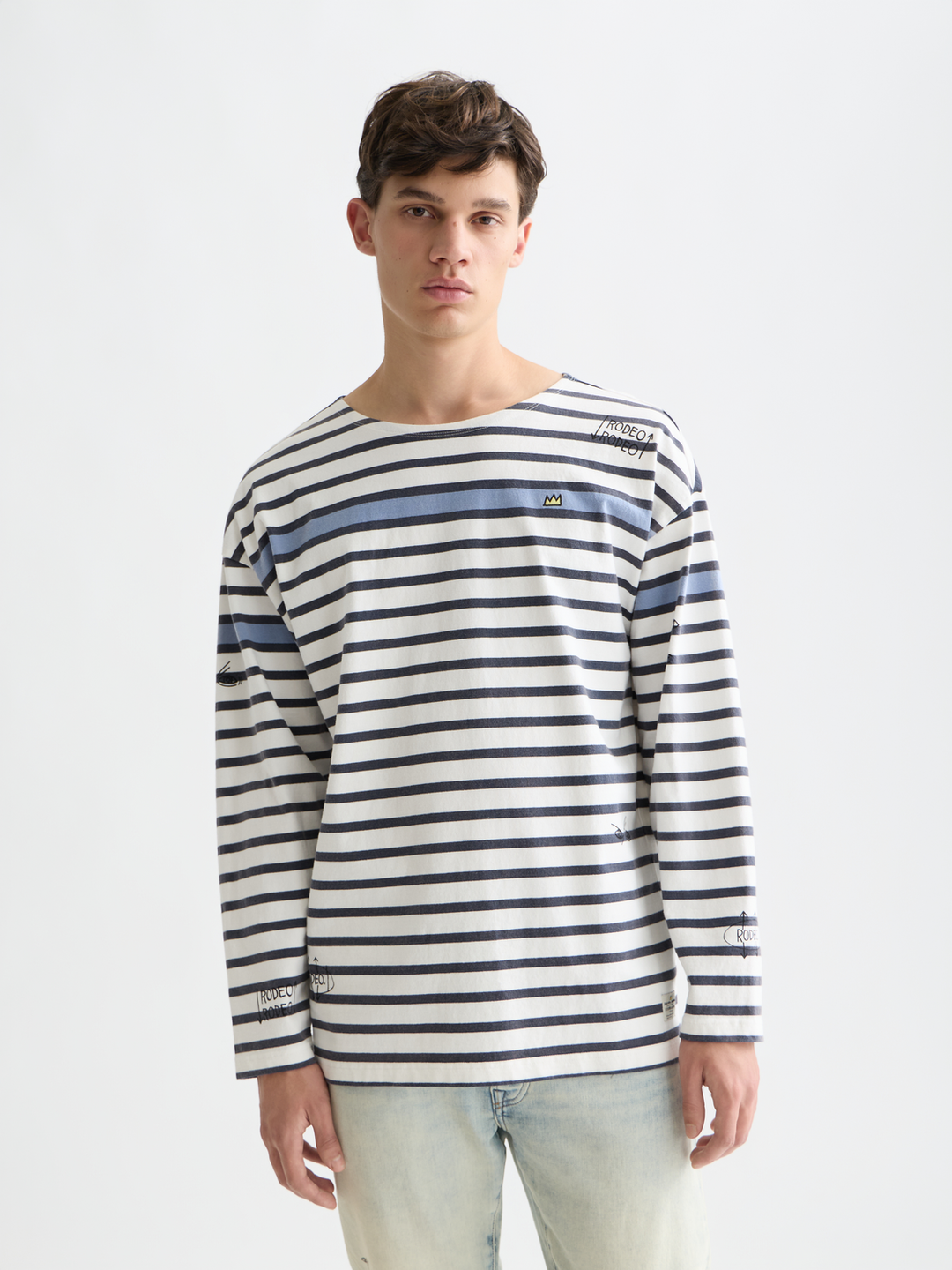 Scotch &amp; Soda X Basquiat Breton Striped Long Sleeve T-Shirt