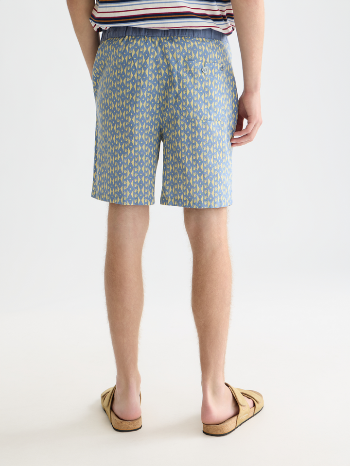 Fave Printed Linen Relaxed Bermuda Shorts