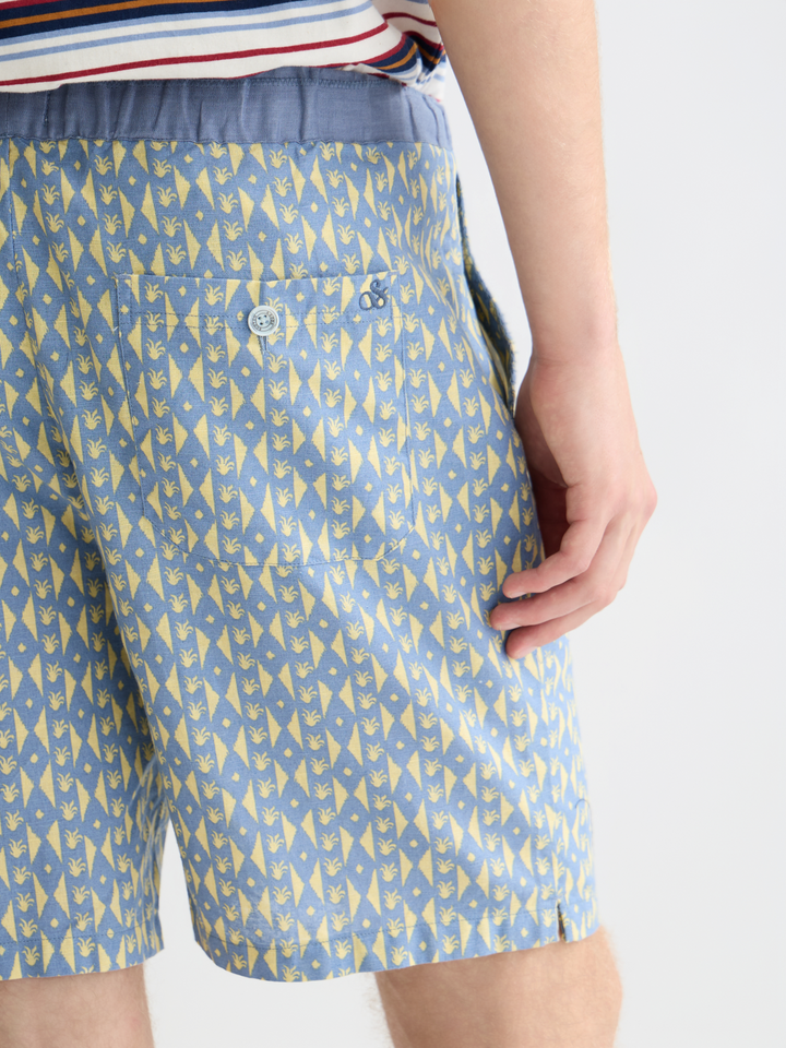 Fave Printed Linen Relaxed Bermuda Shorts