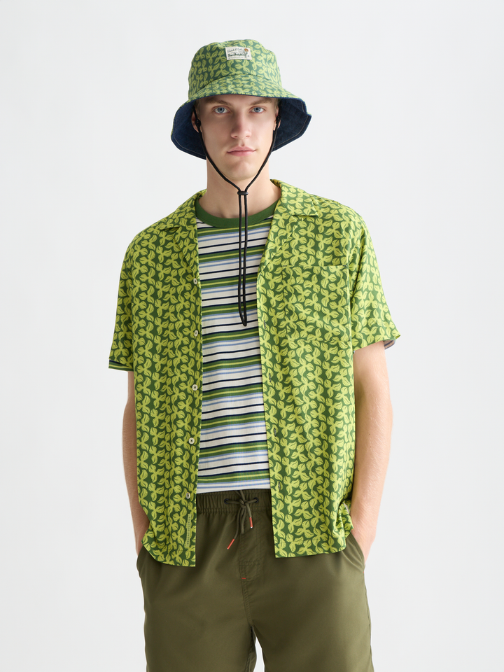 Printed viscose regularfit shortsleeved shirt