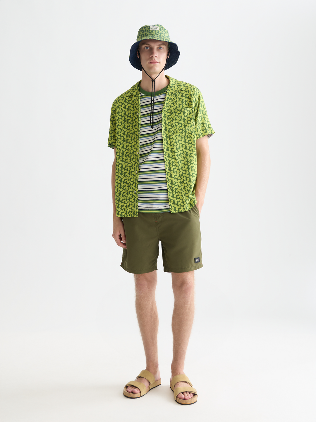 Printed viscose regularfit shortsleeved shirt
