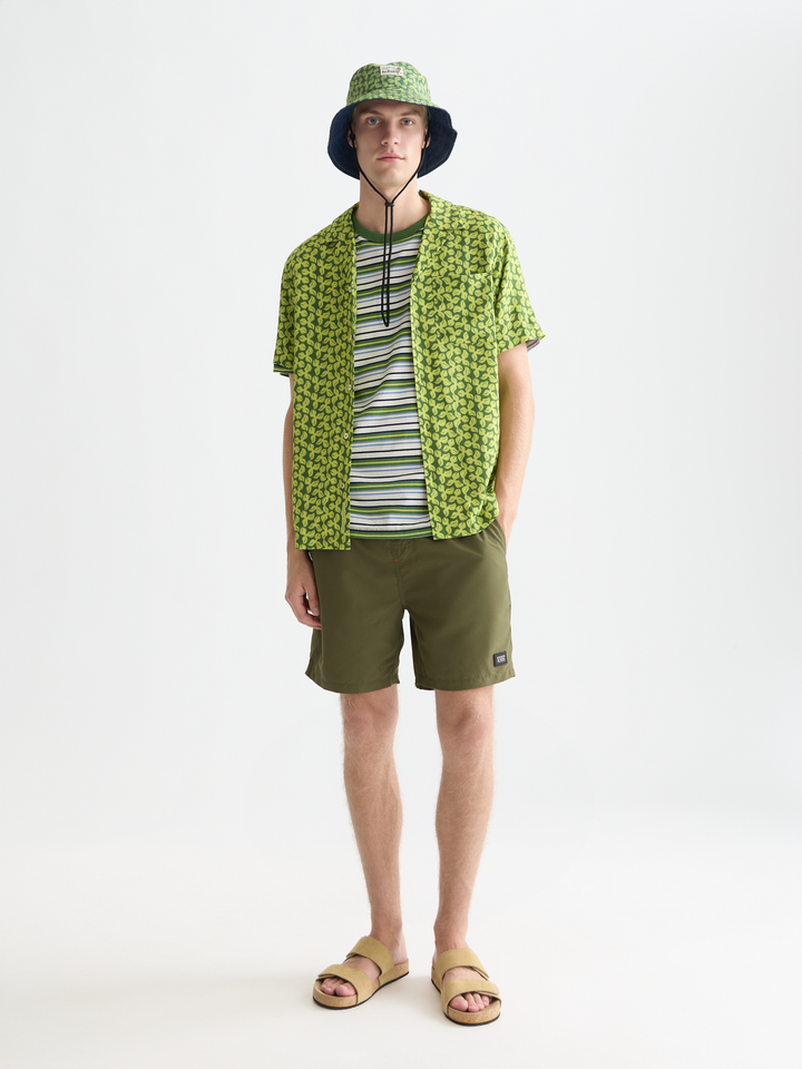 Printed viscose regularfit shortsleeved shirt