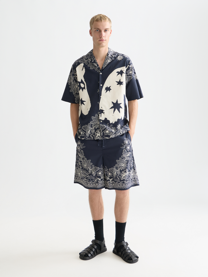 Printed Relaxed Short Sleeve Shirt