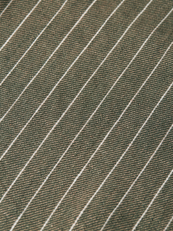Pleated Pinstriped Loose Straight Chino