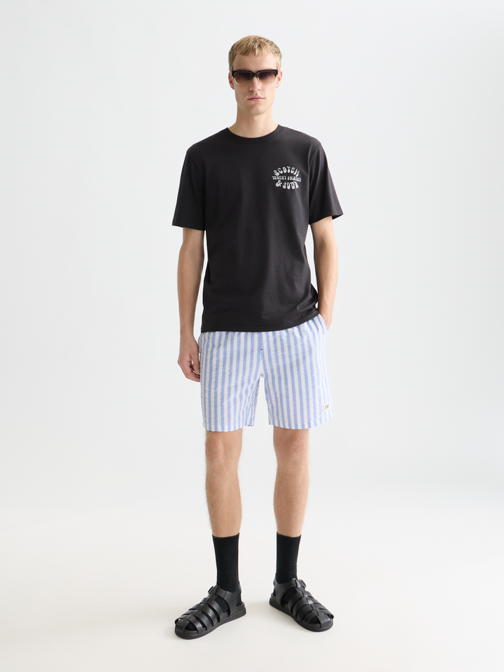 Striped Mid-Length Swim Shorts
