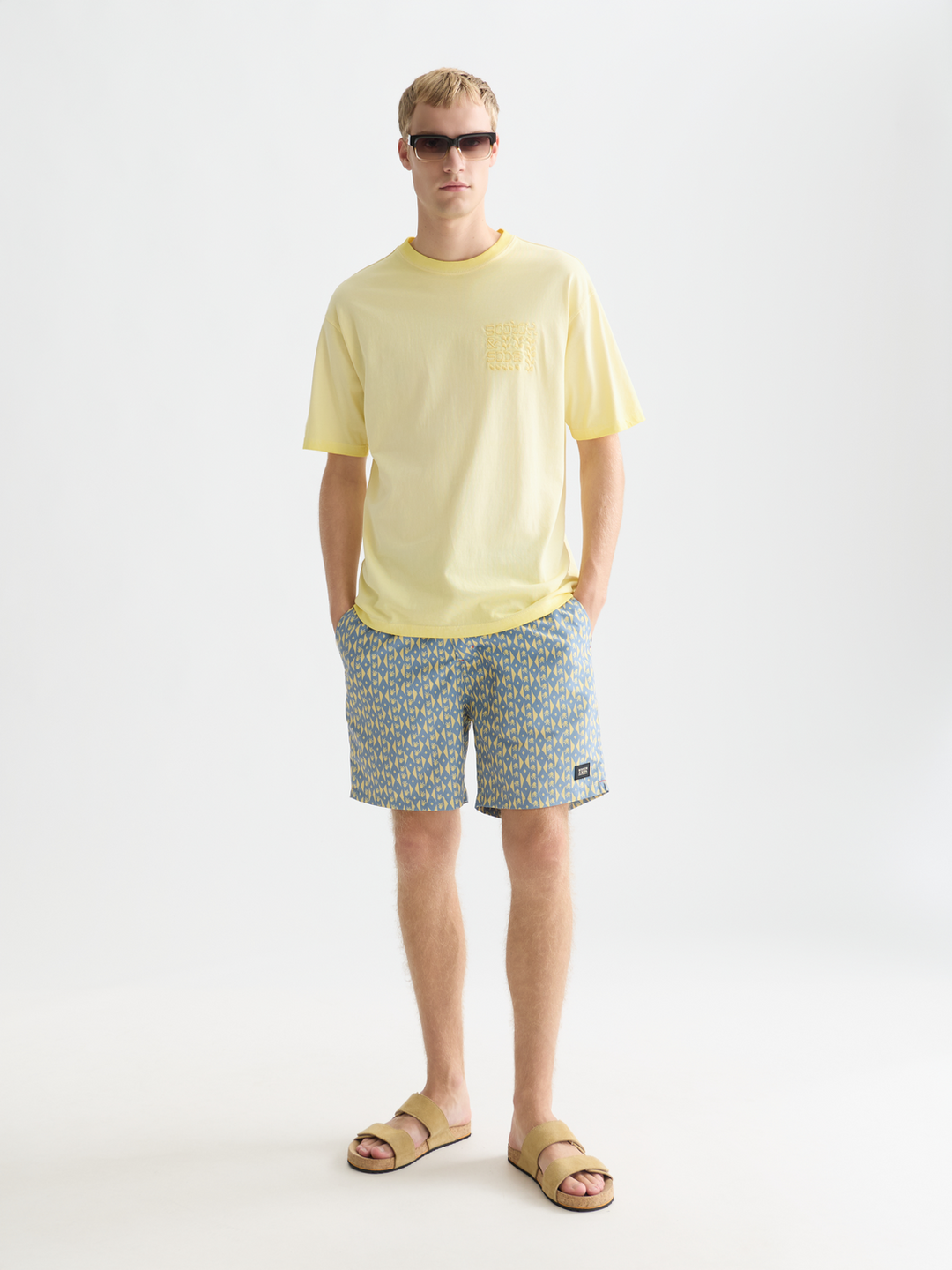 Printed Mid-Length Swim Shorts