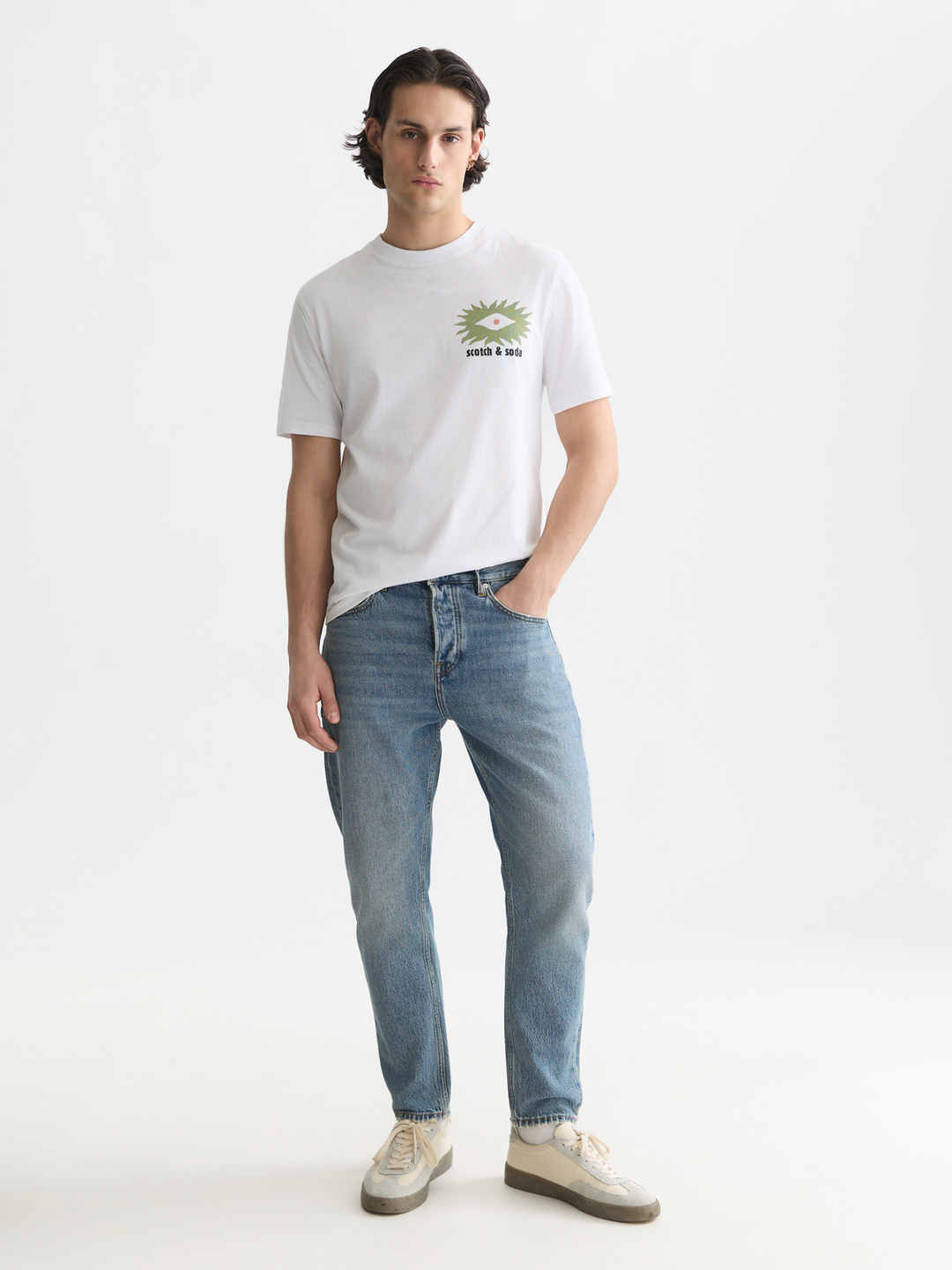 Front and back artwork relaxed-fit T-shirt