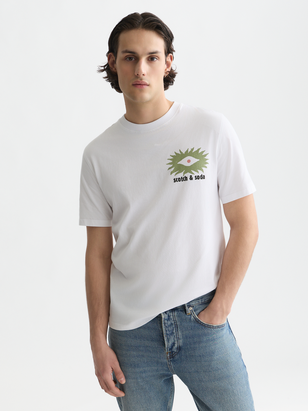 Front and back artwork relaxed-fit T-shirt
