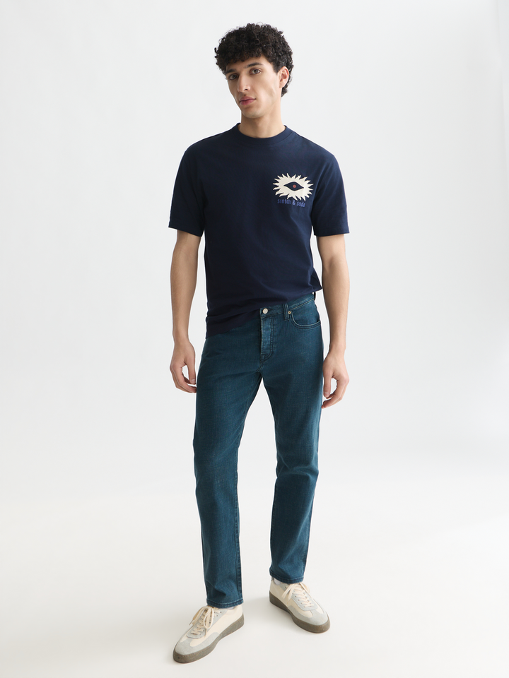 Front and back artwork relaxed-fit T-shirt