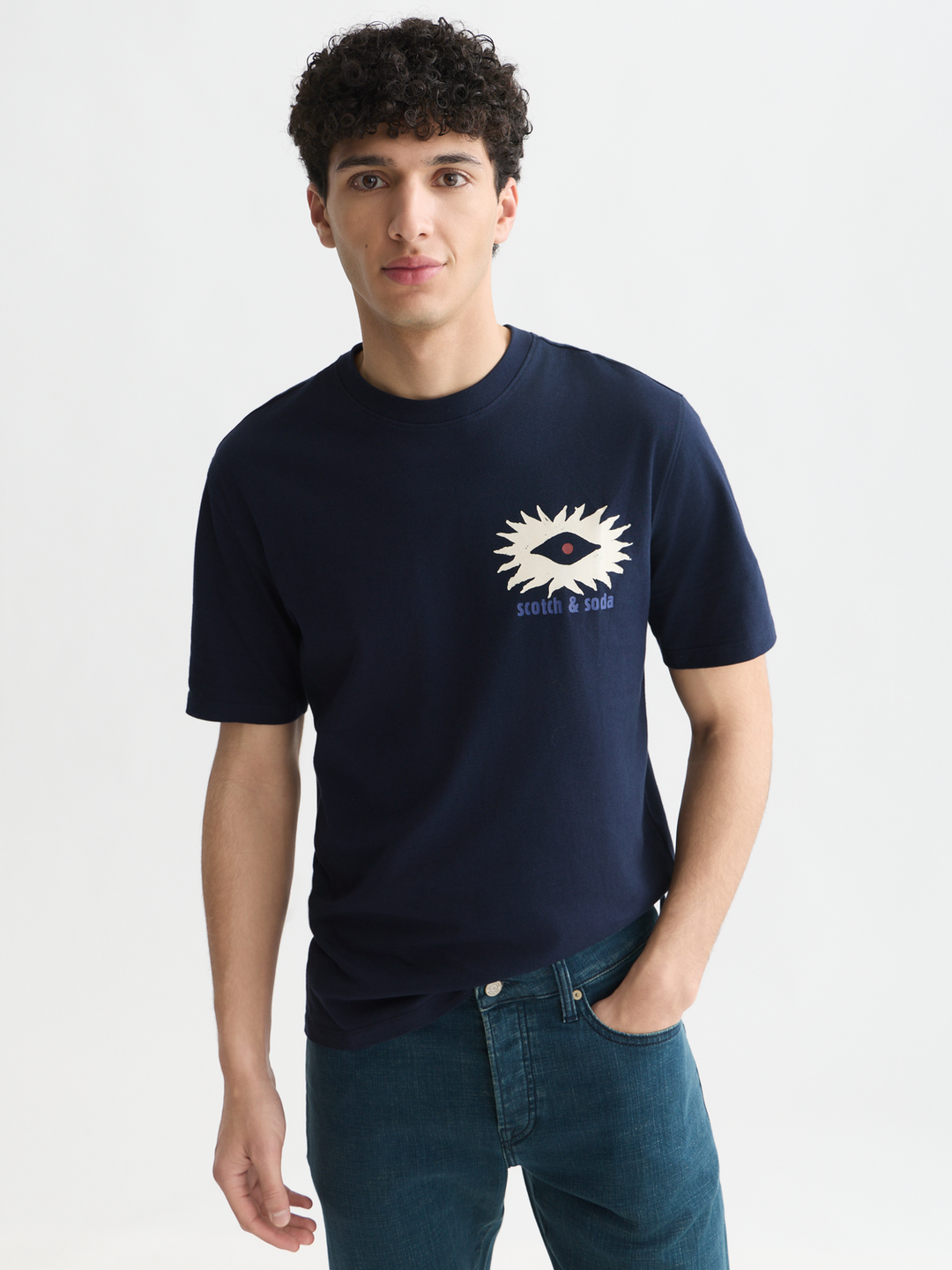 Front and back artwork relaxed-fit T-shirt